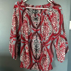 Red Paisley Women's Top